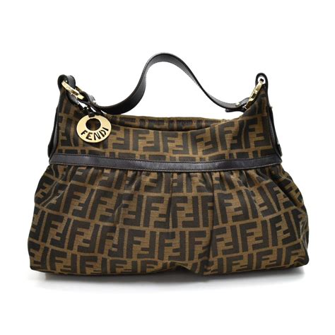 fendi zucca chef hobo bag|Vintage FENDI Chef Brown FF Zucca Logo Hobo Shoulder Bag .